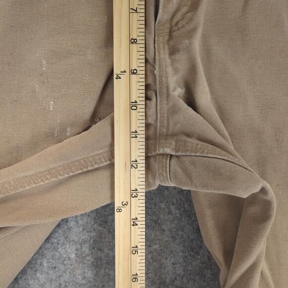 Carhartt Pants Mens 30x32 Tan B11 Duck Dungaree Carpenter Distressed Workwear - Picture 8 of 15